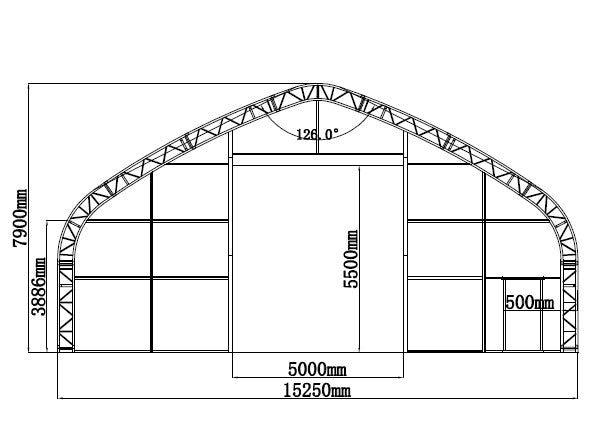 Lagerhall Maxi Pro EC3 - 15,2 x 31,7 x 7,9 meter