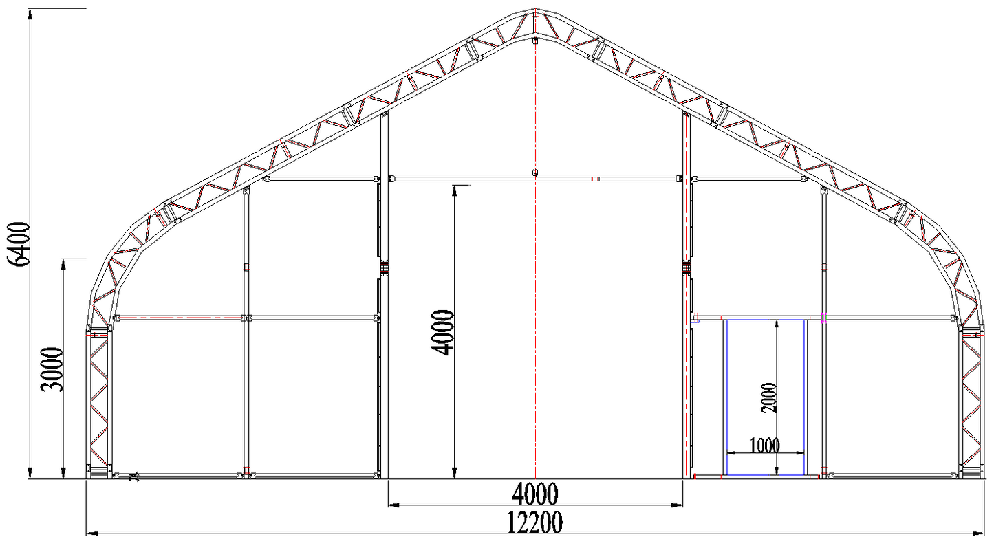 Lagerhall Maxi - 12,2 x 19,5 meter med elektrisk port og dør