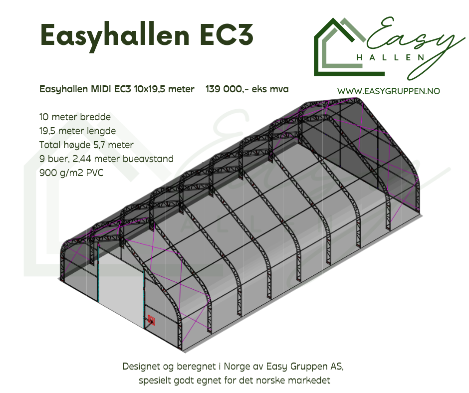 Easyhallen EC3 Premium - Midi 10x19,5
