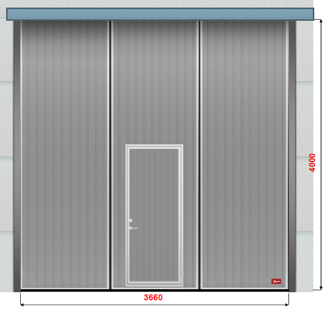 Easyhallen EC3 Premium - Midi 10x19,5 med foldeport 3,66x4 meter
