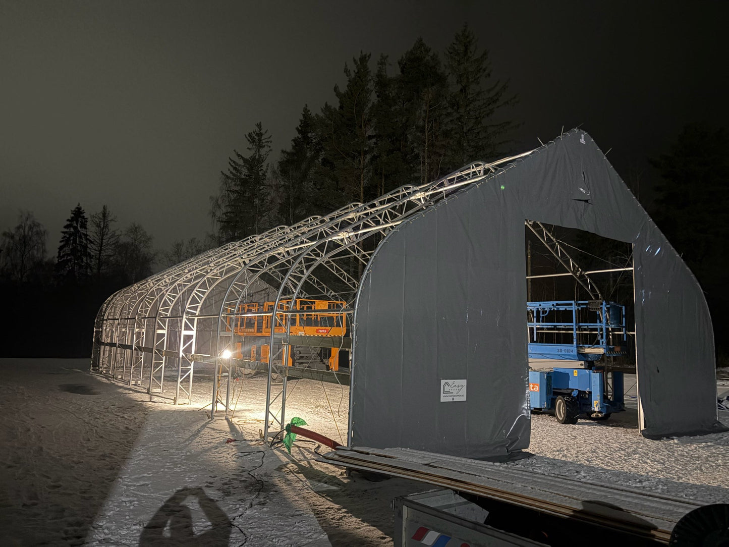 Easyhallen EC3 Premium - Midi 10x19,5 med foldeport 3,66x4 meter