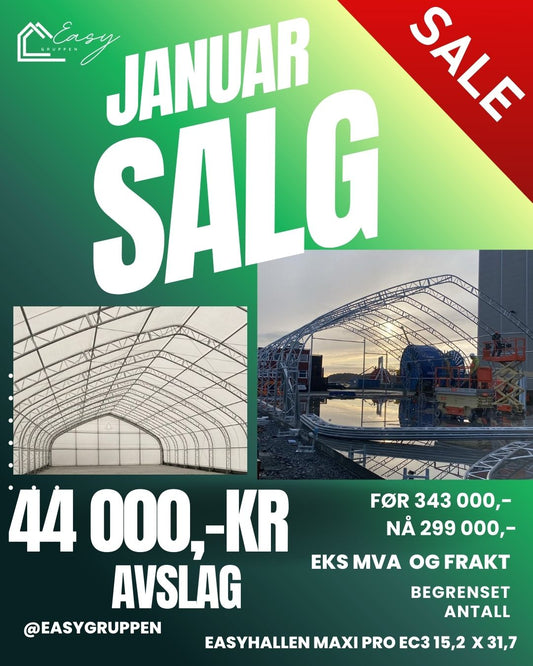 Lagerhall Maxi Pro EC3 - 15,2 x 31,7 x 7,9 meter