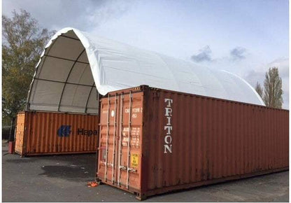 Easyhallen - Frontvegg til containertelt - 20 fot - med port - Easy Gruppen
