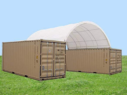 Easyhallen - Frontvegg til containertelt - 20 fot - med port - Easy Gruppen
