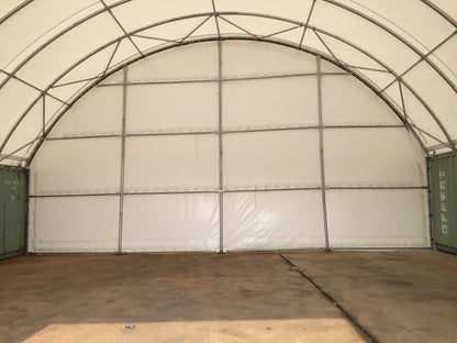 Easyhallen - Frontvegg til containertelt - 20 fot - med port - Easy Gruppen