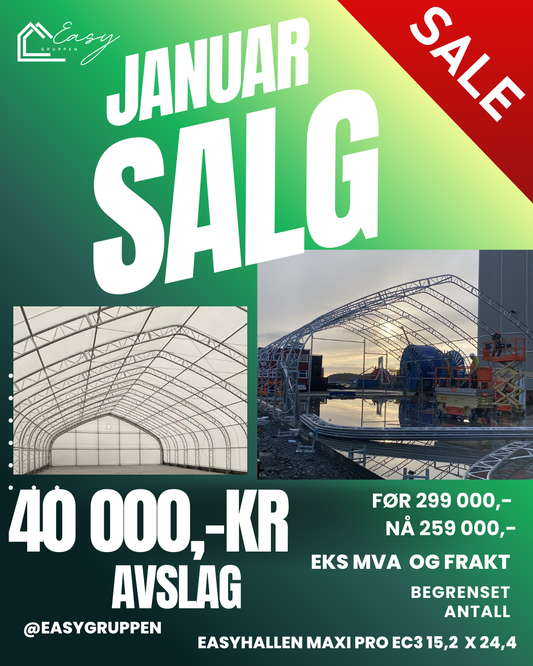 Lagerhall Maxi Pro EC3 - 15,2 x 24,4 x 7,9 meter